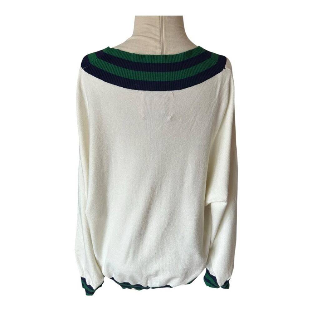Alexia Admor Frances oversized cream striped cardigan Preppy Academia XL… - Picture 3 of 11